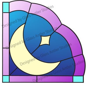 Moon Stained Glass Bookend Corner Sun Catcher Pattern