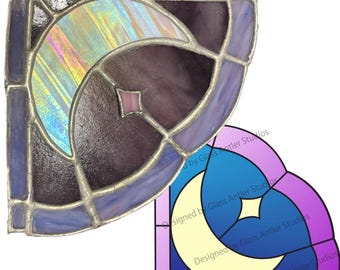 Pattern! Moon Stained Glass Bookend Corner Sun Catcher Pattern