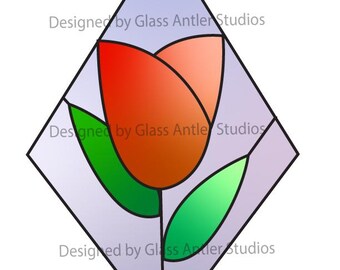 Pattern! Tulip Stained Glass Pattern Sun Catcher
