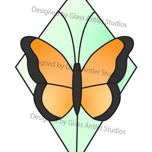 Motif de vitrail papillon