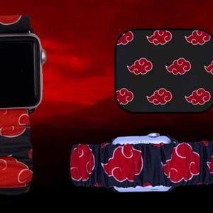 Cinturino da polso per smartwatch in tessuto con elastico a tema anime TV Red Clouds