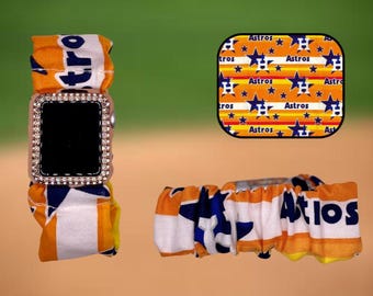 Pulsera inteligente con coletero de tela con temática del equipo de béisbol de HTown