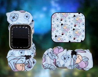 Pulsera de tela con coletero y diseño de burro de dibujos animados, amigo del bosque.