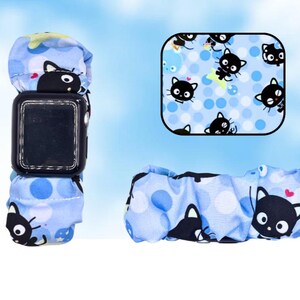 Anime cartoon kat karakter stof scrunchie smartwatch polsbandje