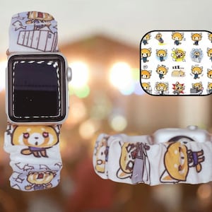 Pulsera inteligente con coletero de tela con temática de la serie de anime de TV Red Panda
