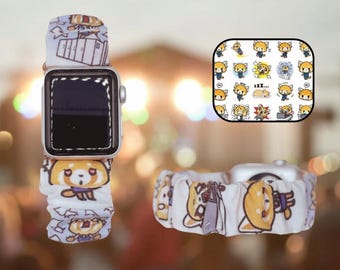 Pulsera inteligente con coletero de tela con temática de la serie de anime Panda Rojo