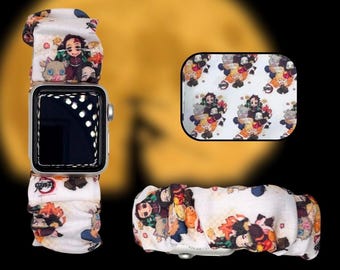 Pulsera con coletero de tela con temática de series de anime y manga para TV