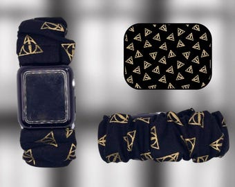 Favorite Magic Wizard School Logo Movie Themed Fabric Scrunchie Smart Watch Wristband