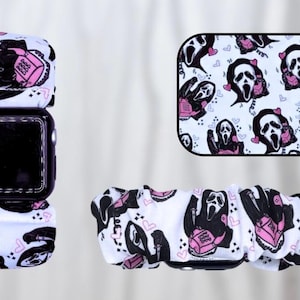 Halloween Horror Ghost Scary  Movie Themed Fabric Scrunchie Smart Watch Wristband