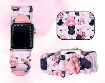 Pulsera con coletero de tela con temática de la serie de anime familiar de TV