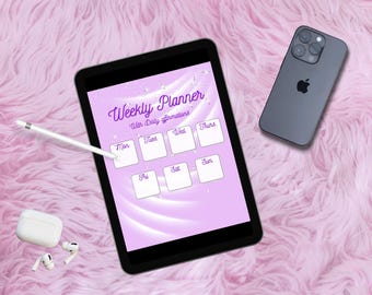 Digital Weekly Planner for Women, To-Do List & Daily Affirmations, Instant Download PDF, Motivational Planner, Feminine PDF