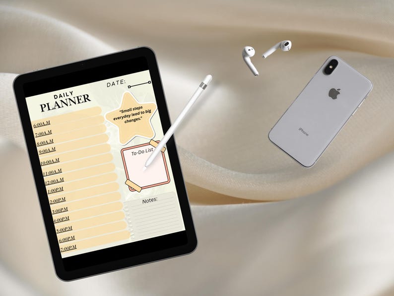 Digital Daily Planner PDF, Printable To-Do List & Schedule, Productivity Template for Home, Work, or School, Printable Daily Planner image 1