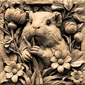 Laser Burn Engrave, PNG Digital File, 3D Illusion Image Photo Picture, Wood Cut Carve, Lightburn, Xtool, Glowforge, Co2 K40, CNC, guinea pig
