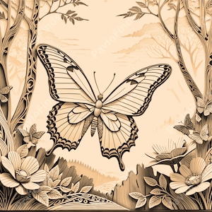 Laser Burn Engrave PNG File Digital, 3D Illusion Image Pic, Wood Cut Carve, Lightburn, Xtool, Glowforge, Co2 K40, CNC, dragonfly, butterfly