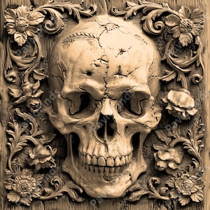 Laser Burn Engrave, PNG Digital File, 3D Illusion Image Photo Picture, Wood Cut Carve, Lightburn, Xtool, Glowforge, Co2, CNC, skull skeleton