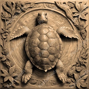 Laser Burn Engrave PNG File, 3D Illusion Image Photo, Wood Cut Carve, Lightburn, Xtool, Glowforge, Co2, CNC, goldfish, starfish, sea turtle