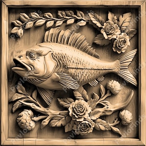 Laser Burn Engrave, PNG Digital File, 3D Illusion Image Photo Picture, Wood Cut Carve, Lightburn, Xtool, Glowforge, Co2, CNC, tuna fish