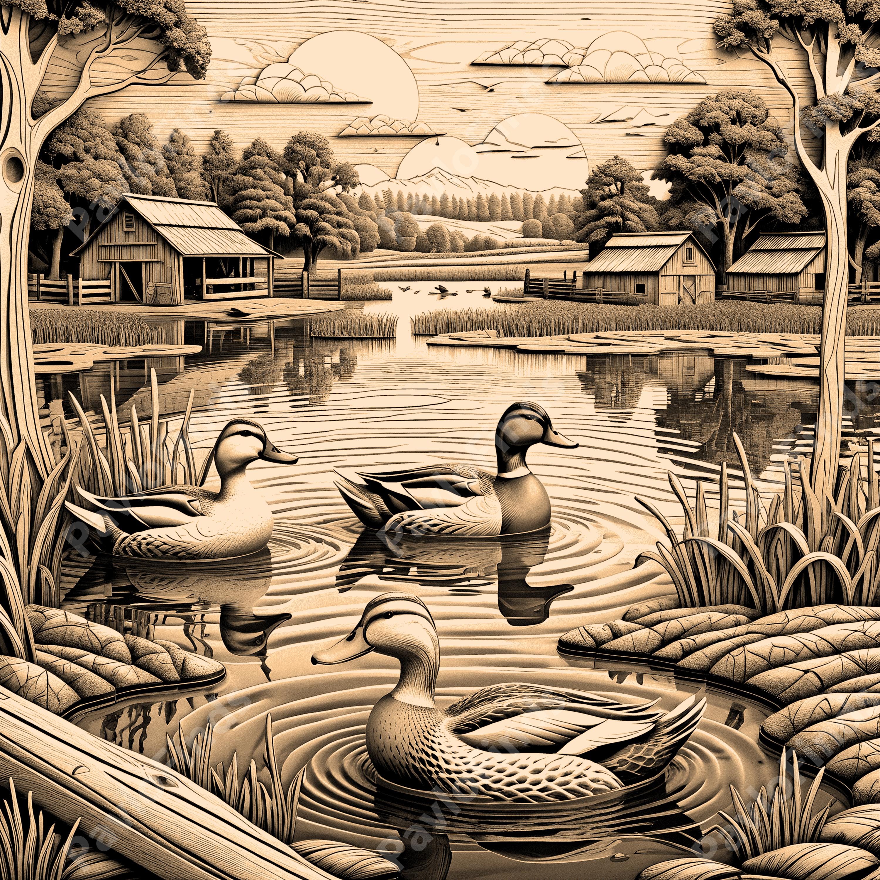 Laser Burn Engrave PNG File Digital, 3D Illusion File, Wood Cut Carve ...