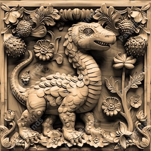 Laser Burn Engrave, PNG Digital File, 3D Illusion Image Photo Picture, Wood Cut Carve, Lightburn, Xtool, Glowforge, Co2, CNC, baby dinosaur