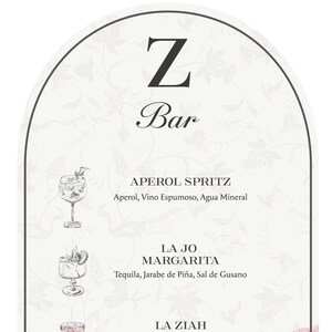Customized Bar Menu