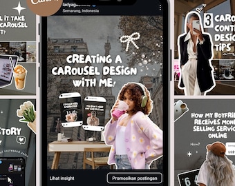 Cozy Instagram Carousel Templates PLR for Digital Product Seller | Done For You TikTok Carousel Editable Viral Canva Template