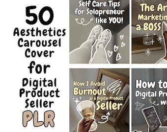 Aesthetic Instagram Carousel Cover Templates for Digital Product Sellers PLR | LinkedIn Tiktok Carousel Editable Viral Canva Template