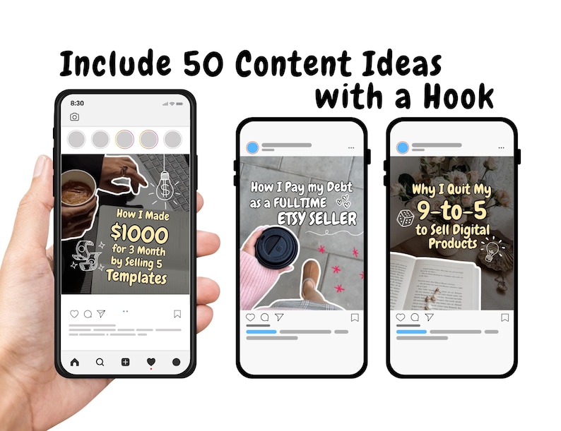 Aesthetic Instagram Carousel Covers | Canva Pro Templates, PLR - Etsy