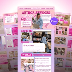 Author Services Canva Website Template, Virtual Assistant Responsive Multipage Landing Page (Instant Download)