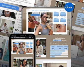 Plantilla web de Canva para portafolios de contenido generado por el usuario (UGC) para creadores de contenido e influencers / Página de inicio moderna para iOS Core