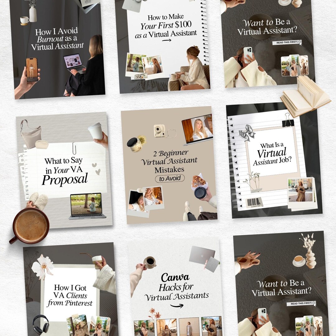 Cozy Instagram Carousel Templates | Virtual Assistant Social Media Post ...