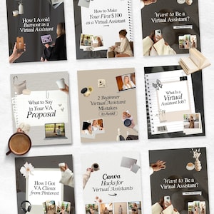Pinterest-inspired Instagram Carousel Templates | Virtual Assistant Social Media Post, Editable Canva