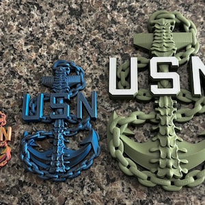 Up to 10&quot; in Height- 3D Printed Navy Chief Anchors