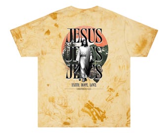 Jesus Tie-Dye T-Shirt, Faith Hope Love Design, Faith Shirt