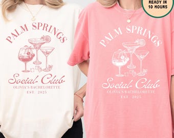 Anpassad Palm Springs Bachelorette PNG SVG, lyxig social klubbfestdesign, trendig brudtröja PNG, modern sublimering för brudfesten PNG
