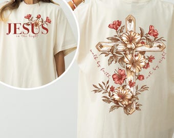 Jesus Is the Light PNG, His Grace Is Enough Bible Verse Design, Floral Christian Sublimation PNG, Motivational Faith Shirt PNG