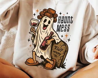 Ghost Halloween PNG, Funny Haunt Mess PNG, Retro Spooky Season Sublimation, Halloween Vibes Shirt PNG, Creepy Cute Design Png