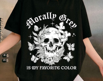 Morally Grey Is My Favorite Color PNG, Vintage Morally Grey Shirt SVG, Funny Book Lover Gift, Trendy Dark Romance Reader Clipart Sublimation
