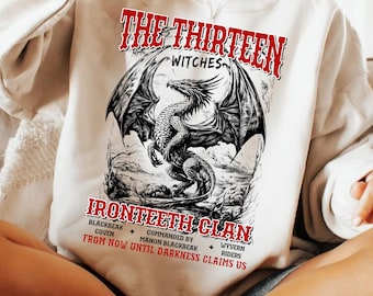 Throne of Glass PNG, The Thirteen Manon Blackbeak Shirt Design, Dorian Haviliard Bookish PNG, Ironteeth Witch Png, SJM Universe Fan Merch