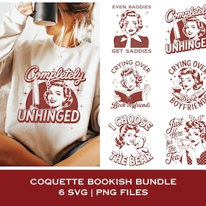 Vintage Coquette Bookish SVG, Crying Over Book Boyfriends PNG, Funny Sarcastic Book Lover Design, Librarian Reading Shirt PNG, Stickers Svg