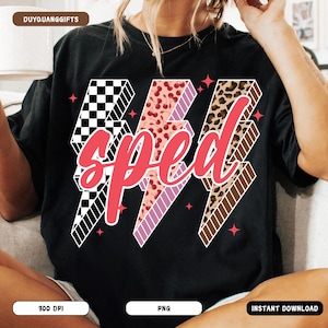 SPEED professeur PNG, coquette léopard checker cerise design, chemise d'éducation spéciale preppy PNG, girly back to school sublimation png