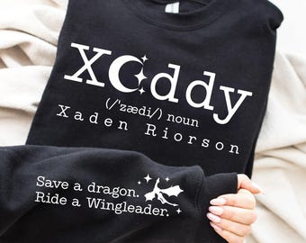 Xaddy SVG, camisetas de Xaden Riorson PNG, diseños de Fourth Wing de Xaden, imágenes prediseñadas de Fourth Wing Merch, Iron Flame, Rebecca Yarros, diseño de manga de Bookish