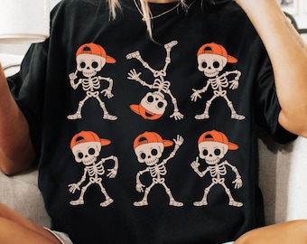 Kids Dancing Skeleton Halloween PNG SVG, Boys and Girls Halloween Design, Funny Trick or Treat Shirt PNG, Spooky Skeleton Clipart for Kids