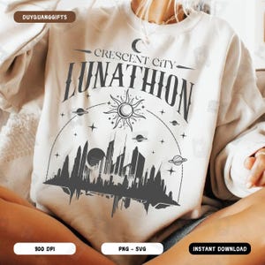 Crescent City Lunathion SVG, Retro Bryce Tattoo PNG, Bryce Quinlan Merch, Crescent City, Bookish Shirt, Design Sublimation, Digital Download