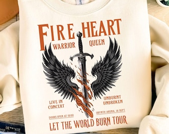 Vintage Fireheart PNG, Aelin Galathynius Shirts PNG, Sarah J Maas Fan, Throne Of Glass CLipart, Fireheart Acotar Design, Merch Velaris Png