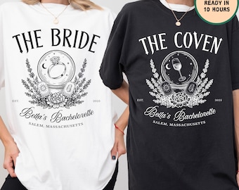 Custom Halloween Bachelorette PNG SVG, Witch Bach Party PNG Design, Personalized Gothic Bridal Sublimation, Spooky Bride Wedding Clipart