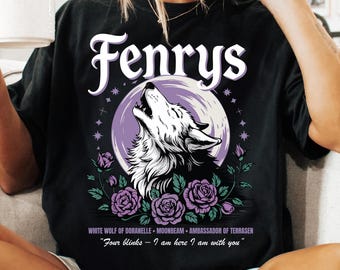 Estoy aquí contigo (Png), diseño de cita de Fenrys del Trono de Cristal, sublimación de SJM Fantasy Book Lover (Png), camiseta de fan de TOG Wolf Pack (Png)