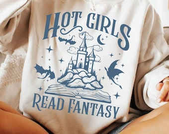 Hot girls Read Fantasy SVG, Retro Bookish PNG, Fantasy Reader Shirts Design, Sublimation Design, Books Club Svg, Book Quote, Fantasy Dragon