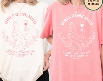 Custom Girls Gone Mild Bachelorette PNG SVG, Personalized Bachelorette Party Shirt Design, Bridesmaid Party Clipart, Wedding Weekend PNG
