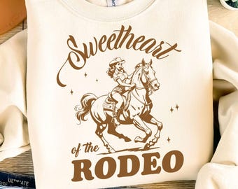 Vintage Sweetheart Of The Rodeo SVG, Zabawne Koszulki Cowgirl PNG, Retro Cowboy SVG, Modna Kokietka Western Digital Graphic, Projekt Sublimacji