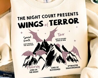 The Bat Boys Wings Of Terror Tour Svg Png, Retro Wingspan Matters Design, Retro ACOTAR, Velaris City Of Starlight, The Night Court Shirt SJM
